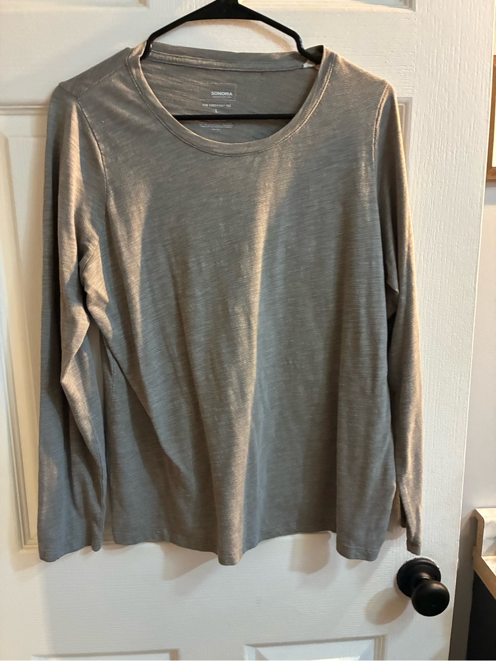 Sonoma Everyday Tee Long Sleeve Gray Top Size Large